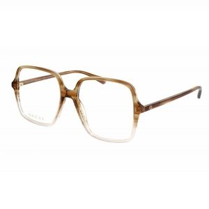 Gucci Women's Eyeglasses GG1003o-003 Brown Frame Clear Lenses